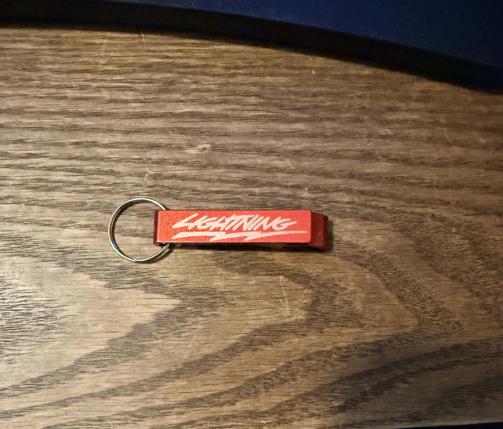 Lightning Engraved Aluminum Bottle Opener Keychains