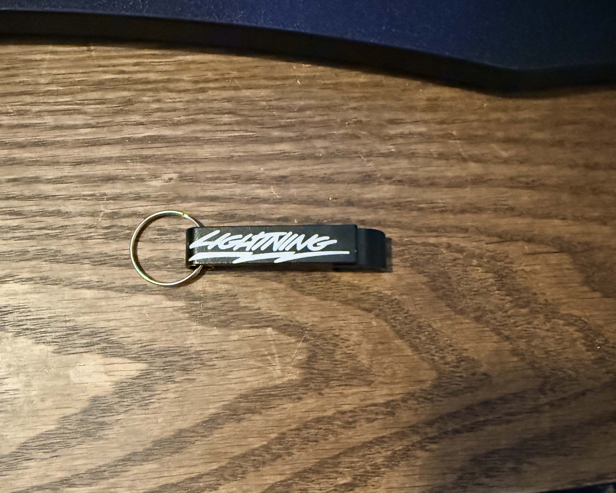 Lightning Engraved Aluminum Bottle Opener Keychains