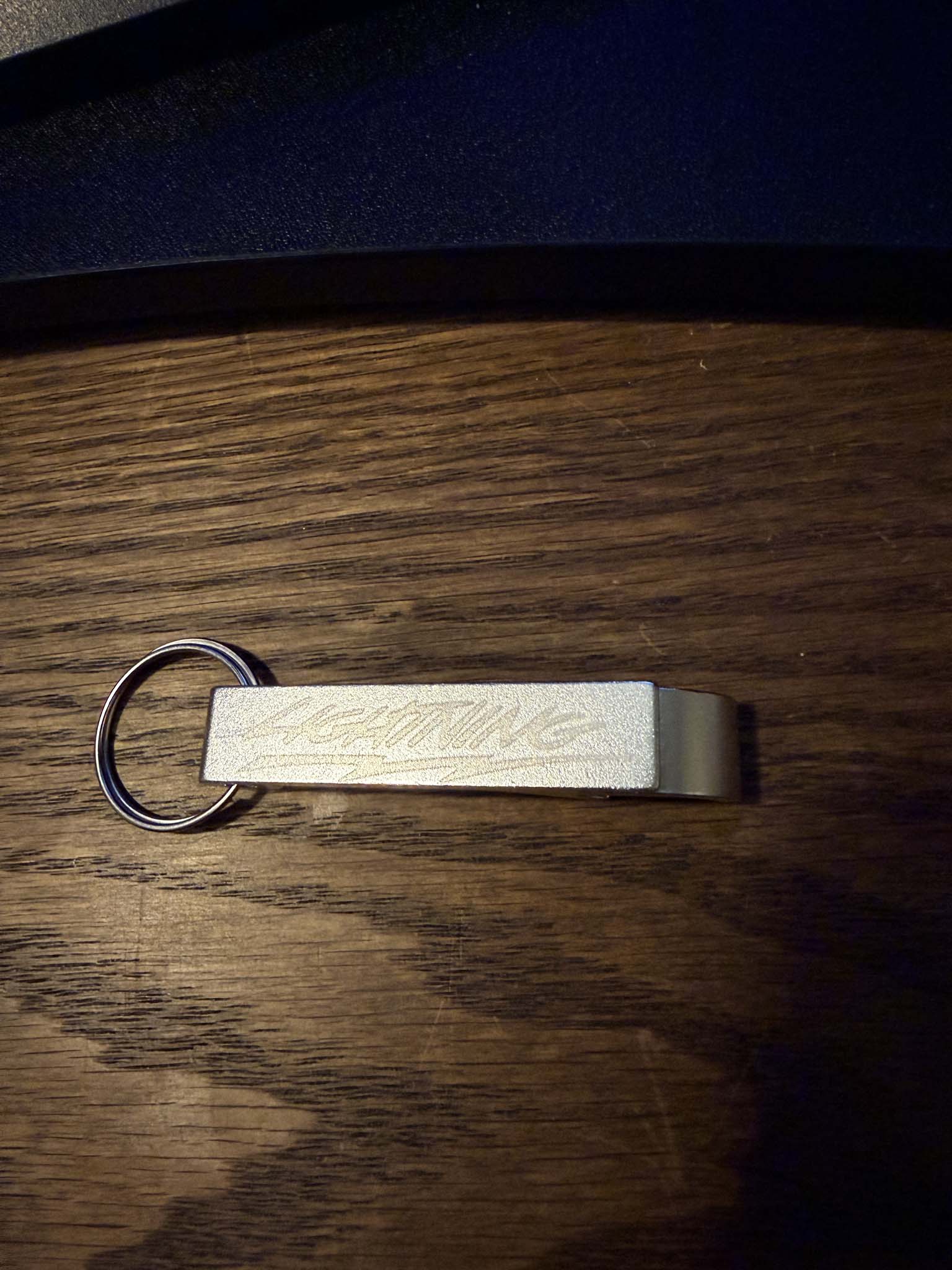 Lightning Engraved Aluminum Bottle Opener Keychains